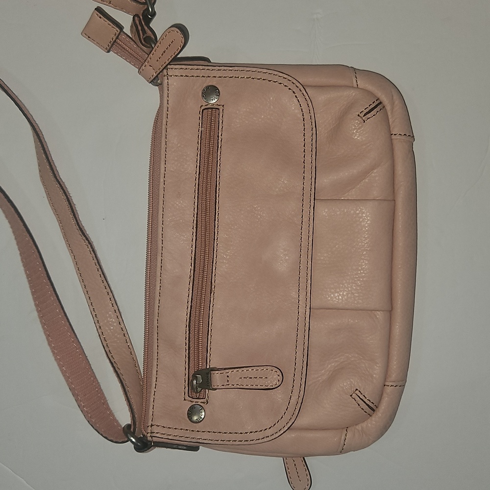 Vintage Fossil Pink Pebbled Leather Crossbody